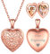 ChicSilver Rosegold Herz Medaillon Anhänger mit Foto Text Gravur Personalisierter Photo Amulett mit Ihr Wunschgravur für Valentinstag Weihnachten