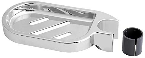 Jabonera de baño con Clip, jabonera de Ducha ABS, Bandeja de jabón de Ducha con Clip, Accesorio de baño Ajustable para Tubo/tubería/Varilla/Poste de 25mm