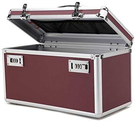 HEWEI WORKS Medikamentenkoffer mit Kombination, Geeignet für die Lagerung von Medikamenten und wichtigen persönlichen Gegenständen. Einschließlich kleiner tragbarer Pillendose (braun, groß)