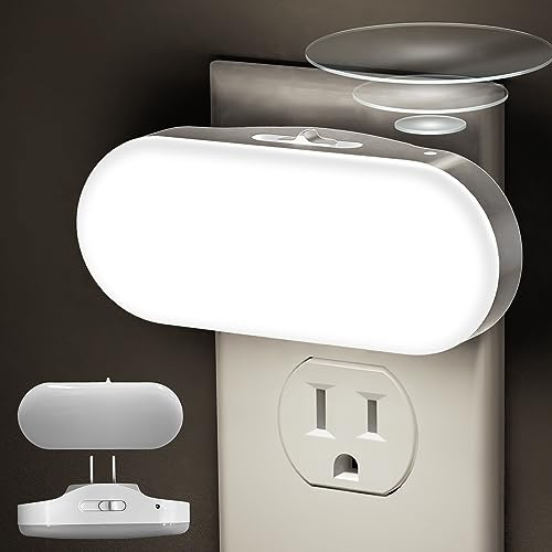DORESshop Led Night Light, Plug into Wall, [2 Pack] with Dusk to Dawn Sensor, 1W 5000K Dimmable Night Light from 0LM to 100LM for Bathroom Hallway Bedroom Kids Room Stairway