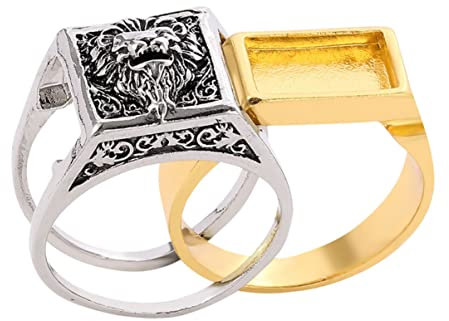 Healifty Hip-Hop-Schmuck Silber Vintage Mode Für Geschnitztes Souvenir Accessoire Mit Reiter Ringe Ring Party Hüftschmuck Gravierte Geschenke Design Versteckte Felsenringe