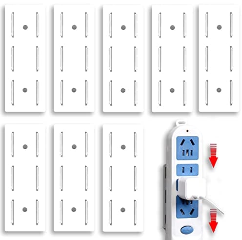 BDSHUNBF 8 Piezas Auto Adhesivo fijador Power Strip, Fijador de Soporte de Regleta, Soporte Adhesivo para Dados Sin Perforaciones para Fijación De Enchufes