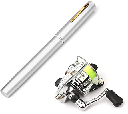 Lixada Mini Angelausrüstung mit Rolle, 1M/1.4M/1.6M faltbarer Angelrute Combo - Taschenstift-Kit in 7 Farben