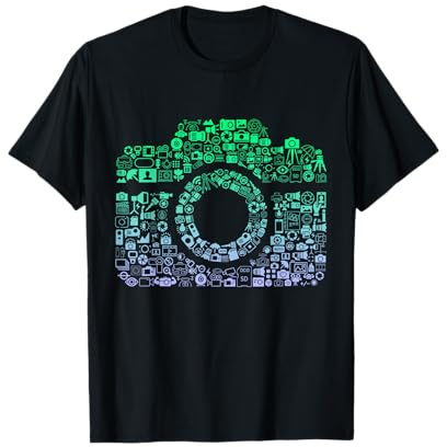Kamera Iconography T-Shirt für Fotografen Jungen Fotografie T-Shirt
