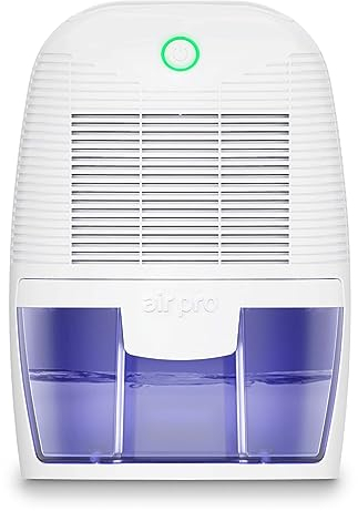 Air Pro Dehumidifier 600ml, Small and Compact Moisture Absorber - Mini Air Dehumidifier for Home, Bedroom Damp, Office, Garage & Basement - Portable Electric Mould, Damp and Condensation Remover