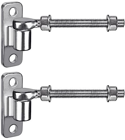 Insaga Torscharnier M12, 2er Schwerlast Gartentor Scharnier 16mm Kloben J-haken zu Bolzen mit Augen Platte Edelstahl Zauntor Torangel Verstellbar zum Schraube für Bauernhof Tor/Feld/Holzzaun, 150mm