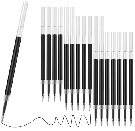 20 LVZONGXIN Gelschreiber Minen, Farbe Schwarz, [0.5mm], Kompatibel mit Pilot G2, Geeignet für die meisten Einziehbare Rollkugel Gelschreiber[Schwarz]