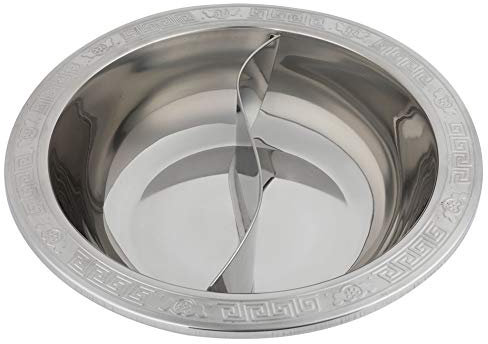 HOHXFYP Shabu Pot, Seamless Split Cooking Pot in Antique Style, Durable Split Hot Pot Made of 201 Stainless Steel for Induction Cookers