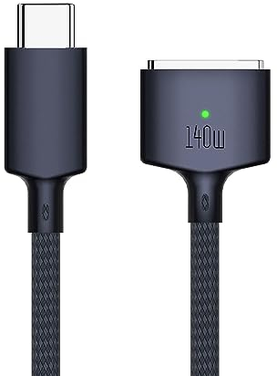 BEYEE Cable USB-C a magnético 3 de 140 W, compatible con MacBook Air (M2, 2022) y MacBook Pro de 14 pulgadas 16 pulgadas (M2, 2023), MacBook Pro de 14 pulgadas y 16 pulgadas (M1, 2021), cable de carga