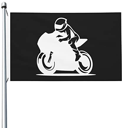 Motorrad-Flagge, 90 x 150 cm, Outdoor-Dekoration, Banner, Hofflagge mit Ösen