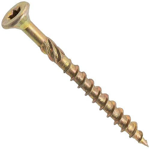 AERZETIX - C69084 - Lot de 100 Vis à bois Ø3.5x40 mm à tête fraisée - à empreinte étoile Т15 - en acier zingué - menuiserie contreplaqué aggloméré mélaminé terrasse panneaux chevrons bastaings