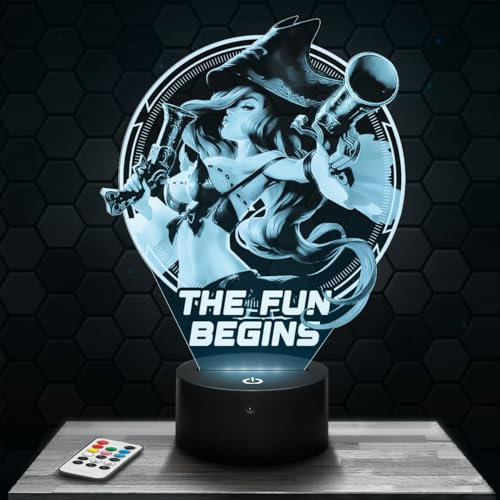 Dekorative LED Nachttischlampe LOL Gaming Miss Fortune, Geschenk für Teenager, Zubehör LOL Gaming Miss Fortune Gaming Gamer Videospielejugendzimmer Junge Büro deko Geschenk Weihnachten Teenager