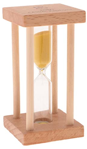 Tiuimk Sablier en bois à quatre côtés – Jaune, 5 minutes | Cadeau, décoration, cuisine, jeux, minuteur de brossage pour enfants