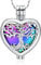 Tree of Life Urn Necklaces for Ashes Heart Shape Cremation Jewelry Memorial Keepsake Jewelry Gifts for Women Men Memorial Lockets Ashes Holder for Pet (Silver-rainbow)