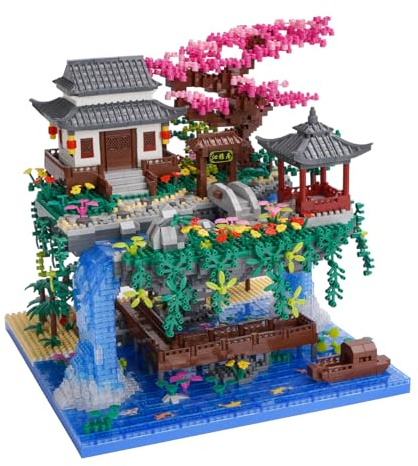 LULUFUN Blocs de Construction architecturaux, Ensembles de Blocs Peach Blossom Villa, Kits de Mini-Blocs de Construction, Jouets pour Enfants et Adultes (3320 pièces)