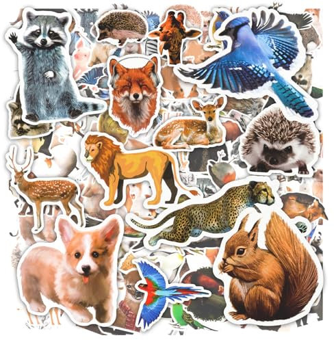 AUAUY Cute Animal Stickers - 100PCS Waterproof Stickers for Children, Book, Laptop, Skateboard