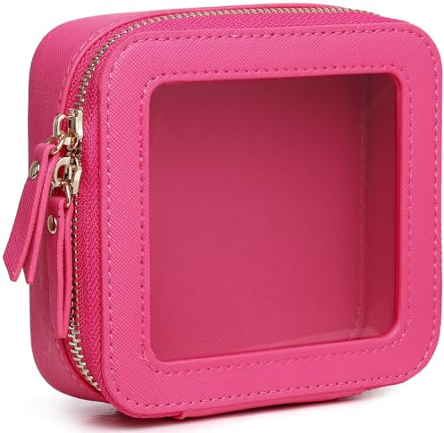 Pinkmik Trousse de pinceaux de maquillage - Trousse de maquillage et de toilette transparente de voyage - Trousse de maquillage fine avec fermeture éclair - Petite pochette organisatrice - Trousse