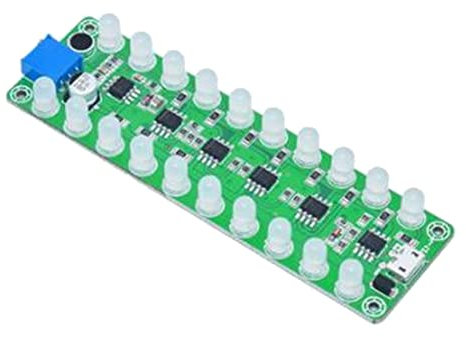 AMIUHOUN Sprachaktivierter Induktionsverstärker, Audio-Pegelmesser, RGB-Farb-LED