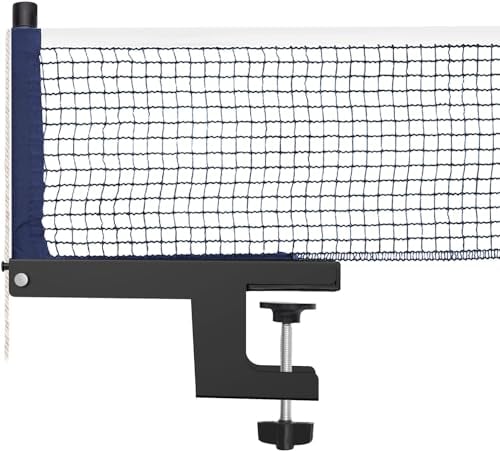 Ping Pong Post Set Tischtennisnetz Ping Pong Netz mit Klemme Professionelles Training Praxis Portable Grip Holder Clip Zubehör für Erwachsene & Kinder Geeignet für Indoor & Outdoor Schwarz/Mattschwarz