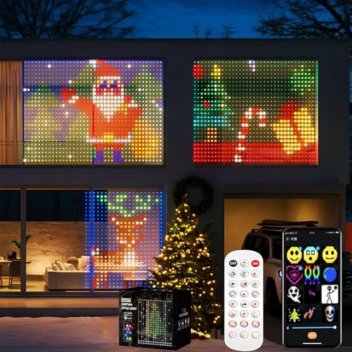 CILIENG Vorhang Lichter, Dynamisch DIY Smart LED Vorhang 300+ Modi, 400LEDs RGB LED Lichtervorhang, Lichterkette mit Fernbedienung/APP, Curtain Lights für Weihnachten Party Innen Deko(1.5mx1.5m)