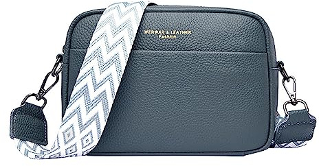 Bauchtasche Damen, Umhängetasche Damen Klein Bauchtasche Crossbody Bag Leder Handtasche mit Reißverschluss Breitem Schultergurt Damen-Umhängetasche Klein Schwarz Umhängetasche