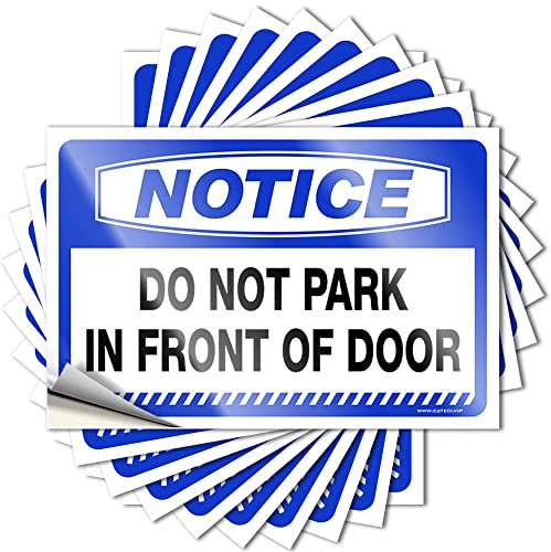 Autoaufkleber mit Aufschrift Do Not Park in Front of Door, lustige Aufkleber für Erwachsene, 6 x 9 cm, 10 Stück