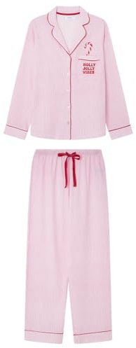 Women'secret Pijama Largo Very Merry Hearts Pyjama, Rose, M Femme