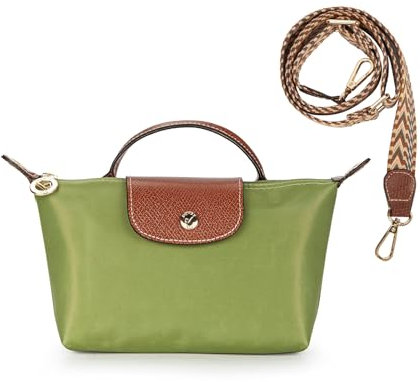 DOMAT Crossbody Tasche für Frauen, Chic leichte Geldbörse mit Leder Top-Griff, kompakte Clutch Bag, Schulter Handtasche (Jadegrün)