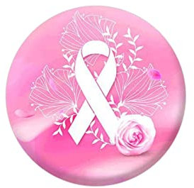 Octobre Rose Broches Rondes à Ruban Badges Pin de Sensibilisation au Cancer du Sein Rose Ruban Broche Cancer Du Sein de Conscience Décoration Accessoire de Déguisement (C)