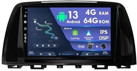 MISONDA 9inch IPS Android 14 Car Stereo For Mazda 6 GJ Atenza 2012-2016 - Wireless CarPlay/Android Auto/DSP - 2 Din - DAB Steering Wheel 4G BT RDS WiFi Camera AUX - 4G+64G