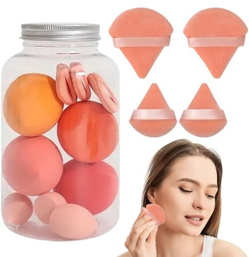 Makeup Blender Sponge Set | Soft Beauty Sponge Blender | Makeup Sponge And Powder Puff Set | Foundation Blending Beautys Blender | Finger Makeup Sponge For Liquid Creams And Powders