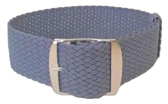 ClassicWatchStraps Perlon Uhrenarmband | Jeans Blau - 18 mm - Schließe: Silber Gebürstet | Nylon | Ersatz-Armband