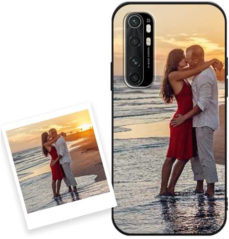 Coiwxmoi Cover Personalizzate per Xiaomi Mi Note 10 Lite 4G 6,47'', Personalizzata con Foto Immagine Disegni Personalizzabile Custodia, Personalizzato Custodie per Xiaomi Mi Note 10 Lite 4G, Nero