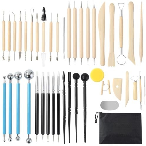 43er Stücke Töpferwerkzeug, Modellier-Werkzeug, Sculpting Werkzeug,Geeignet für Anfänger,Skulptur und Kuchen Design