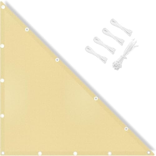 IOAOI Sun Shade Sail Waterproof, 3x4x5M Right Triangle Awning Canopy, 95% UV Block with Free Rope, Sunscreen Awning Canopy for Outdoor, Garden, Patio, Yard, Lawn, Pergola, Carport-Beige