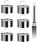 6 Pcs Emporte Piece Rond, 7,5 cm Cercle a Patisserie en Acier Inox, Cercles à Pâtisserie, Anneau à Gâteau, Cercles de Présentation Service pour Mousse Dessert DIY, avec élévateur, 1 Spatule à Gâteau