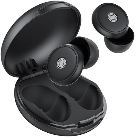 Ear Plugs for Sleep Noise Cancelling -45dB, Customized Soft Earplugs for Concert, Reusable Ear Plug for Noise Reduction with Case & 8 Eartips, for Sleep, Concert, Working, Studying, Traveling (Black)