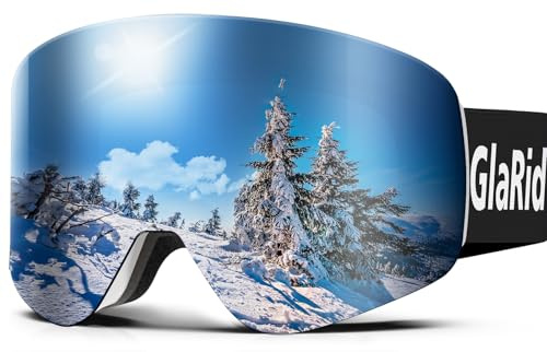 GlaRid Skibrille für Brillenträger Herren Damen, OTG Anti-Fog | OTG Snowboardbrille & Schneebrille mit 100% UV-Schutz. Beschlagfrei für Skifahren, Passt über normale Sehhilfen