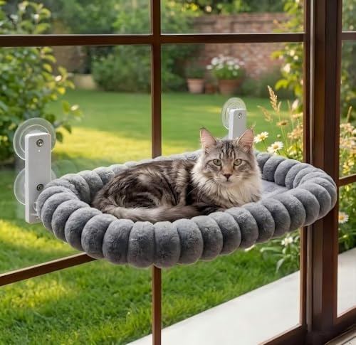 EDAGNY Groß Katzen Hängematte Fenster Faltbar Wendebezug Stabiles 18kg