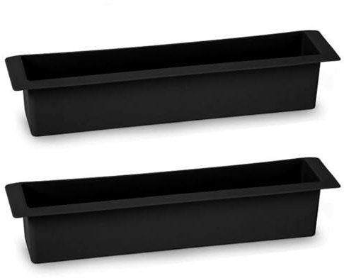 Acan Tradineur - Pack de 2 jardineras para Cementerio, plástico, macetero, Flores, nichos, lápidas, mausoleos, Ligera y Resistente, fácil Limpieza, Fabricada en España (Negro - 36 x 8 cm)