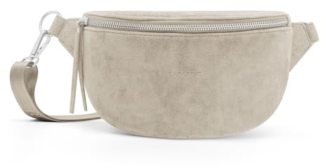 Expatrié Bauchtasche Damen Creme - Alice Small Suede - Gürteltasche für Festival, Reisen & Alltag aus Veganem Wildleder - Stylische Brusttasche Klein