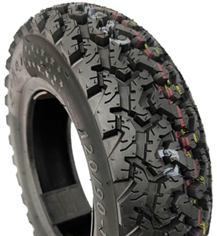 120/90-10 Schlauchloser Reifen, Off-Road-Blockreifen für Zweirad-Motorrad Vorder- oder Hinterachse 6 PR Ersatzreifen Kompatibel mit Scooter und Minibike