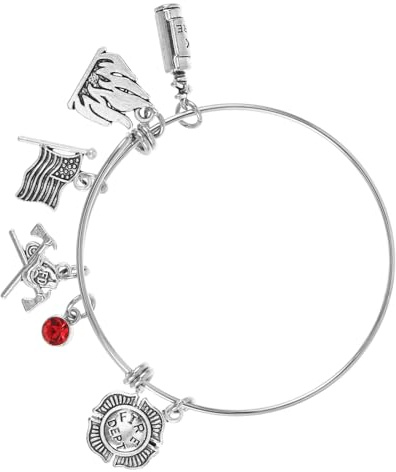 GALPADA Feuerwehr Armband aus Edelstahl Verstellbar mit Axt Anhänger Feuerwehrschmuck für Männer und Frauen Geschenk für Feuerwehrfamilie und Alltag