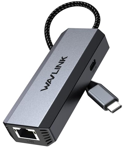 WAVLINK 5Gbps USB C Ethernet Adapter mit 95W Power Delivery, 5G/2.5G/1G/100M/10M, Thunderbolt 5/4/3 & USB4 kompatibel, Aluminium, für MacBook Pro/Air M4/M3/M2/M1, iPad Pro, Windows 11 WL-NWU341GD