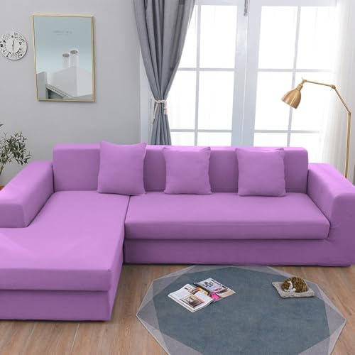 Sofaüberzug Elegantes Lila Sofa Überzug 2 Sitzer Stretch Sofahusse Abnehmbare Couchüberzug Waschbar Sofa Covers Langlebig Überzug Couch Spandex Sofabezug Universal Sofabezüge Couchbezug