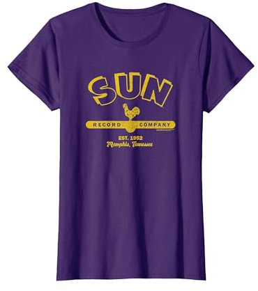 Sun Records Simple Sun Logo T-Shirt, Femme, Violet, XL