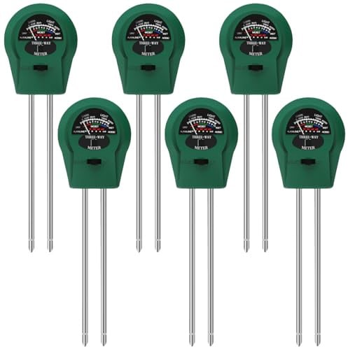 6PCS misuratori di umidità del suolo per piante 3 in 1 misuratore di umidità per piante con PH/temperatura/luce, adatto per giardinaggio, prato, giardino, agricoltura