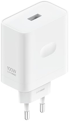 OPPO Cargador SUPERVOOC 100W - USB, Carga Rápida, Cargador Original OPPO, Cable Incluido - Blanco