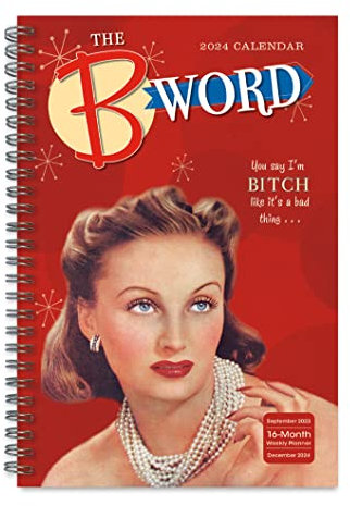 B Word 2023 - 6 x 9 Zoll Kalenderplaner mit Spiralbindung und Jackenklappen mit Aufbewahrungstaschen