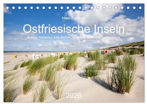 Ostfriesische Inseln - Borkum, Norderney, Juist, Baltrum, Langeoog, Spiekeroog, Wangerooge (Tischkalender 2026 DIN A5 quer), CALVENDO Monatskalender: ... unterschiedliche Geschichten (CALVENDO Orte)
